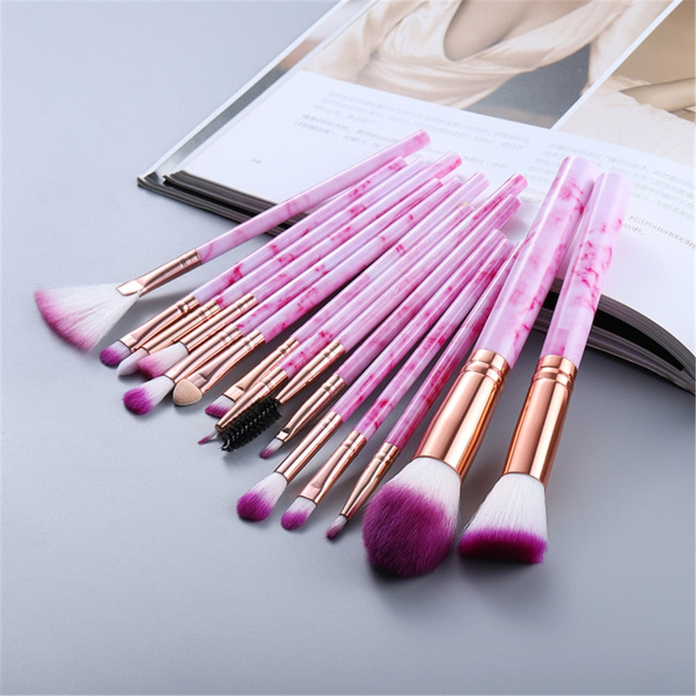 15 piece makeup brush set